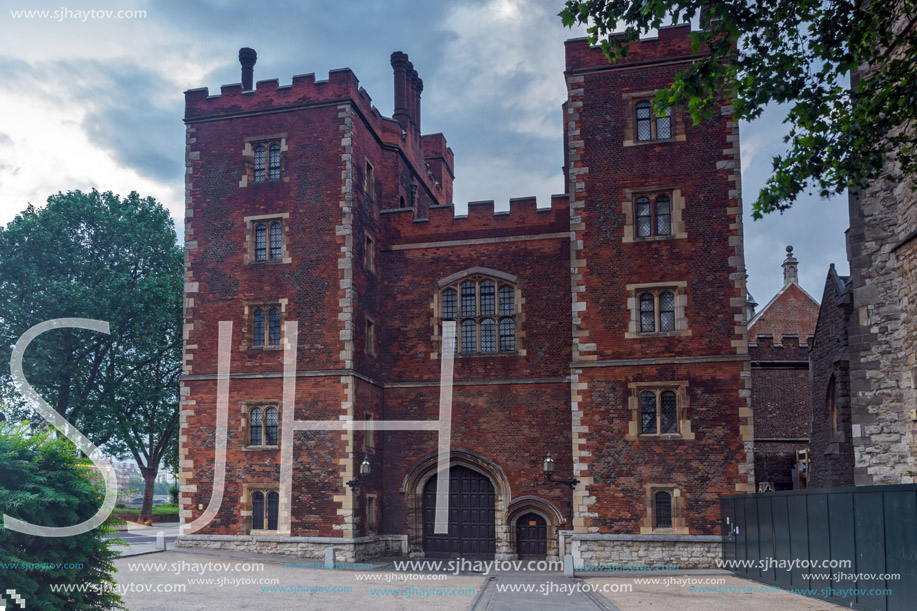 LONDON, ENGLAND - JUNE 16 2016: Sunset view of Lambeth Palace, London, England, Great Britain