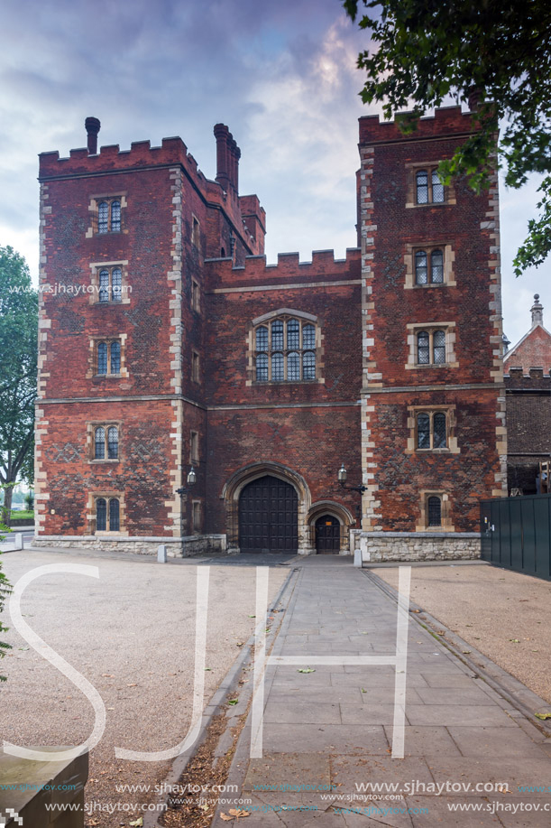 LONDON, ENGLAND - JUNE 16 2016: Sunset view of Lambeth Palace, London, England, Great Britain