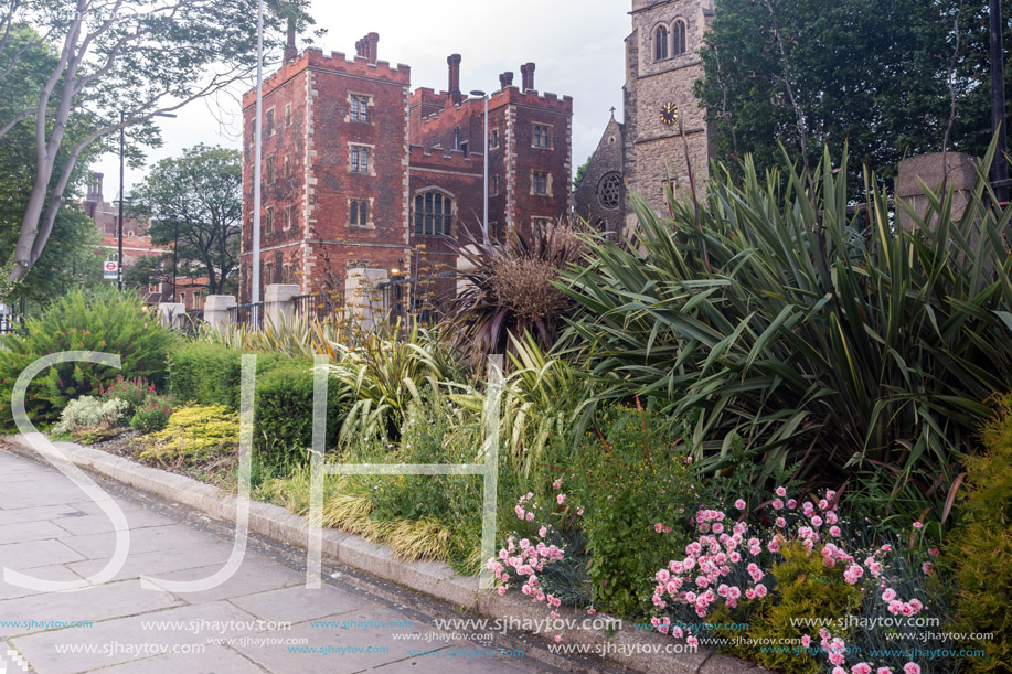 LONDON, ENGLAND - JUNE 16 2016: Sunset view of Lambeth Palace, London, England, Great Britain