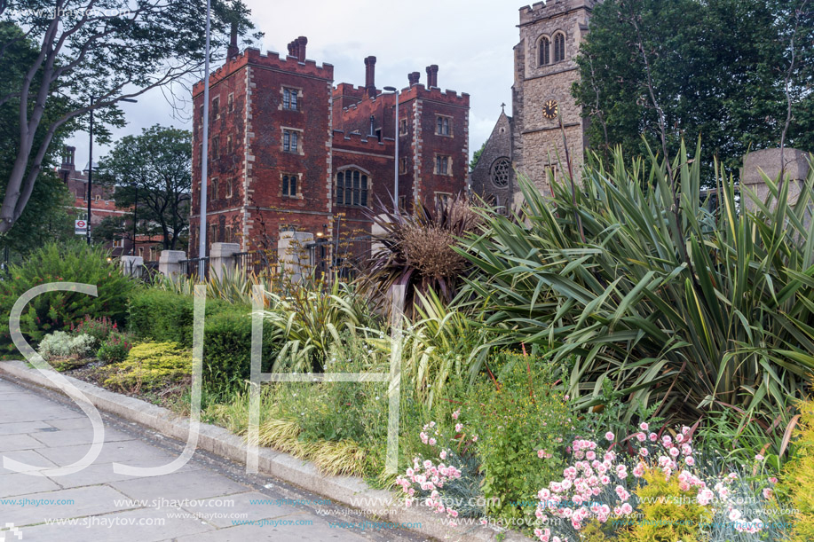 LONDON, ENGLAND - JUNE 16 2016: Sunset view of Lambeth Palace, London, England, Great Britain