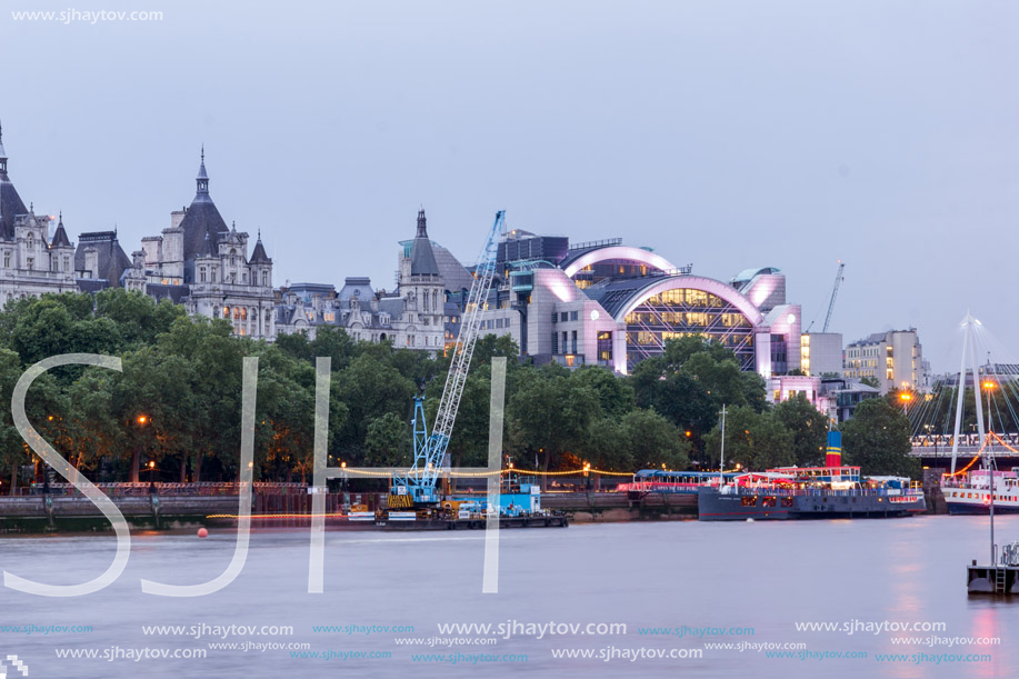 LONDON, ENGLAND - JUNE 16 2016: Amazing night Cityscape of city of London, England, United Kingdom