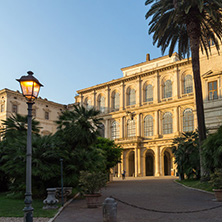 ROME, ITALY - JUNE 24, 2017: Yellow Sunset at Sunset Palazzo Barberini - National Gallery of Ancient Art in Rome, Italy