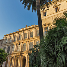 ROME, ITALY - JUNE 24, 2017: Yellow Sunset at Sunset Palazzo Barberini - National Gallery of Ancient Art in Rome, Italy