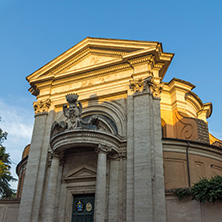 ROME, ITALY - JUNE 24, 2017: Amazing Sunset view of Basilica of Our Lady in Trastevere in Rome, Italy