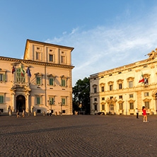 ROME, ITALY - JUNE 24, 2017: Sunset view of Quirinal Palace at Piazza del Quirinale in Rome, Italy