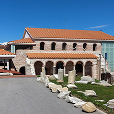 Ruins of Episcopal complex with basilica in town of Sandanski, Bulgaria