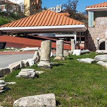 Ruins of Episcopal complex with basilica in town of Sandanski, Bulgaria