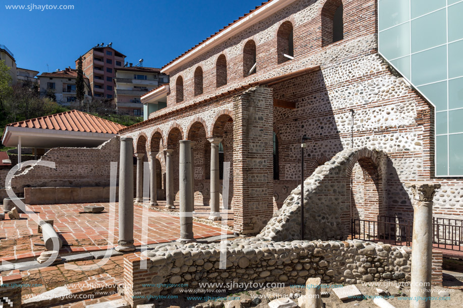 Ruins of Episcopal complex with basilica in town of Sandanski, Bulgaria