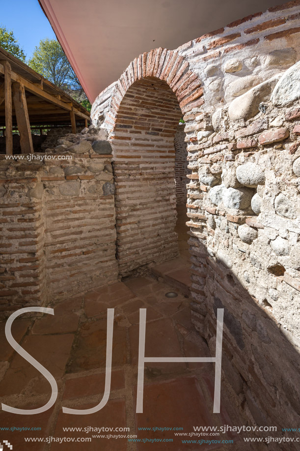 Ruins of Episcopal complex with basilica in town of Sandanski, Bulgaria