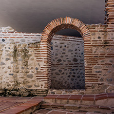 Ruins of Episcopal complex with basilica in town of Sandanski, Bulgaria