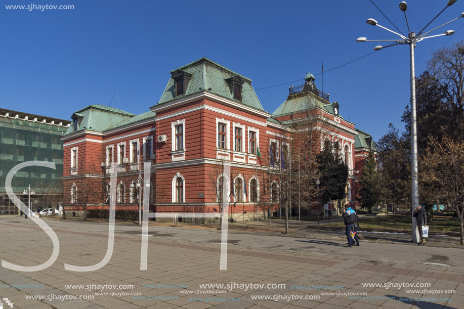 KYUSTENDIL, BULGARIA - JANUARY 15, 2015: Building of Town hall in Town of Kyustendil, Bulgaria