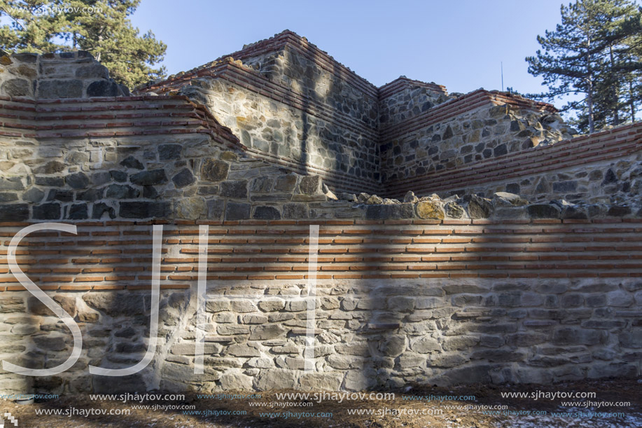 KYUSTENDIL, BULGARIA - JANUARY 15, 2015:  A late antique fortress The Hisarlaka in Town of Kyustendil, Bulgaria