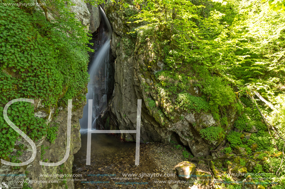 Amazing Landscape of Fotinovo waterfalls (Fotinski waterfall) in Rhodopes Mountain, Pazardzhik region, Bulgaria