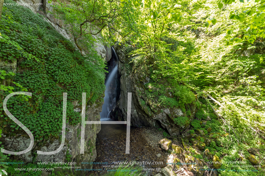 Amazing Landscape of Fotinovo waterfalls (Fotinski waterfall) in Rhodopes Mountain, Pazardzhik region, Bulgaria