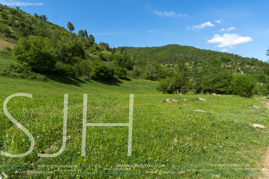 Amazing landscape of Green Hills near village of Fotinovo in Rhodopes Mountain, Pazardzhik region, Bulgaria