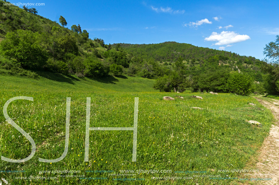 Amazing landscape of Green Hills near village of Fotinovo in Rhodopes Mountain, Pazardzhik region, Bulgaria