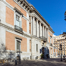 MADRID, SPAIN - JANUARY 22, 2018: Facade of Museum of the Prado in City of Madrid, Spain