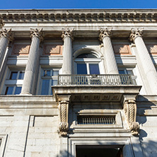 MADRID, SPAIN - JANUARY 22, 2018: Facade of Museum of the Prado in City of Madrid, Spain