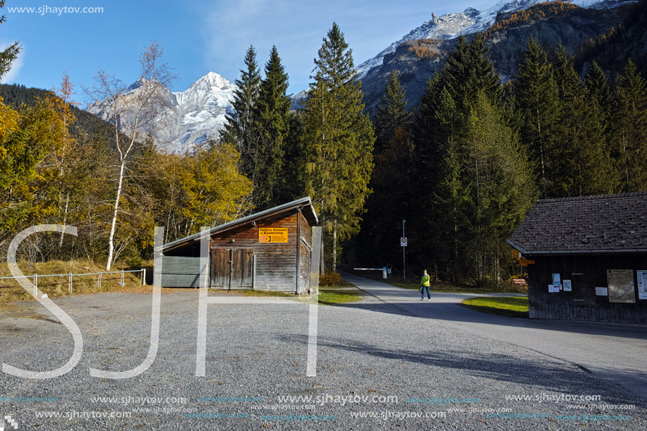 KANDERSTEG, SWITZERLAND - OCTOBER 27, 2015:  Amazing panorama of Alps Bluemlisalp peak, Switzerland