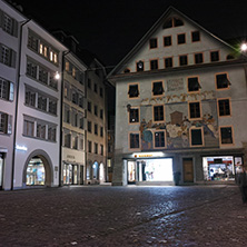 LUCERNE, SWITZERLAND - OCTOBER 27, 2015: Night photo of Old town and the historic center of City of Luzern, Switzerland