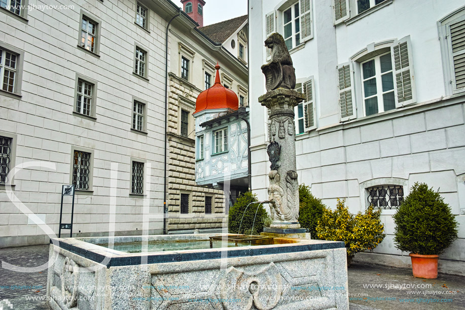 LUCERNE, SWITZERLAND - OCTOBER 28, 2015: Old town and the historic center of City of Luzern, Switzerland