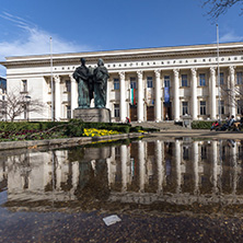 SOFIA, BULGARIA - MARCH 17, 2018: Amazing view of National Library St. Cyril and Methodius in Sofia, Bulgaria