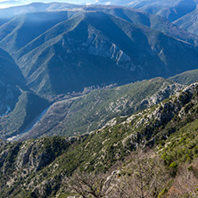 Landscape of Nestos River Gorge near town of Xanthi, East Macedonia and Thrace, Greece