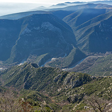 Landscape of Nestos River Gorge near town of Xanthi, East Macedonia and Thrace, Greece