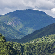 Amazing landscape of Green Hills near town Asenovgrad in Rhodope Mountains, Plovdiv region, Bulgaria