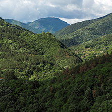 Amazing landscape of Green Hills near town Asenovgrad in Rhodope Mountains, Plovdiv region, Bulgaria