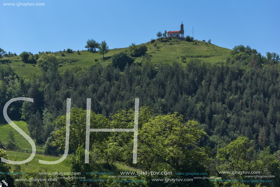 Amazing landscape of Green Hills near Village of Borovo in Rhodope Mountains, Plovdiv region, Bulgaria