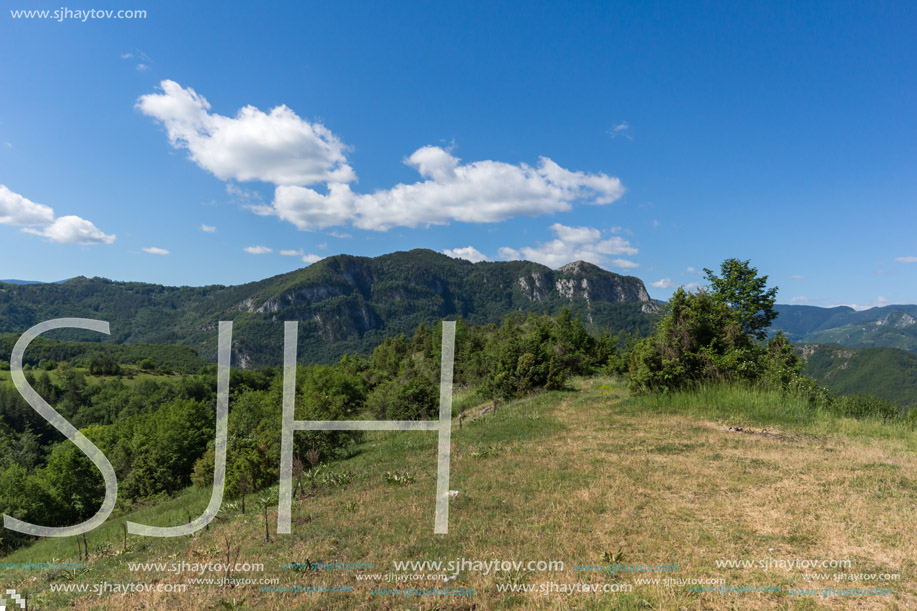 Amazing landscape of Green Hills near Village of Borovo in Rhodope Mountains, Plovdiv region, Bulgaria