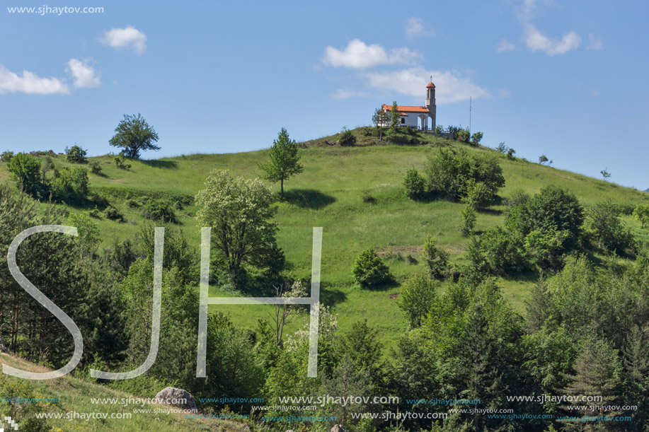 Amazing landscape of Green Hills near Village of Borovo in Rhodope Mountains, Plovdiv region, Bulgaria