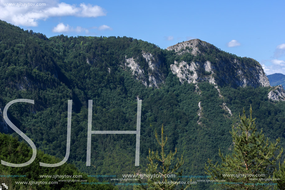 Amazing landscape of Green Hills near Village of Borovo in Rhodope Mountains, Plovdiv region, Bulgaria