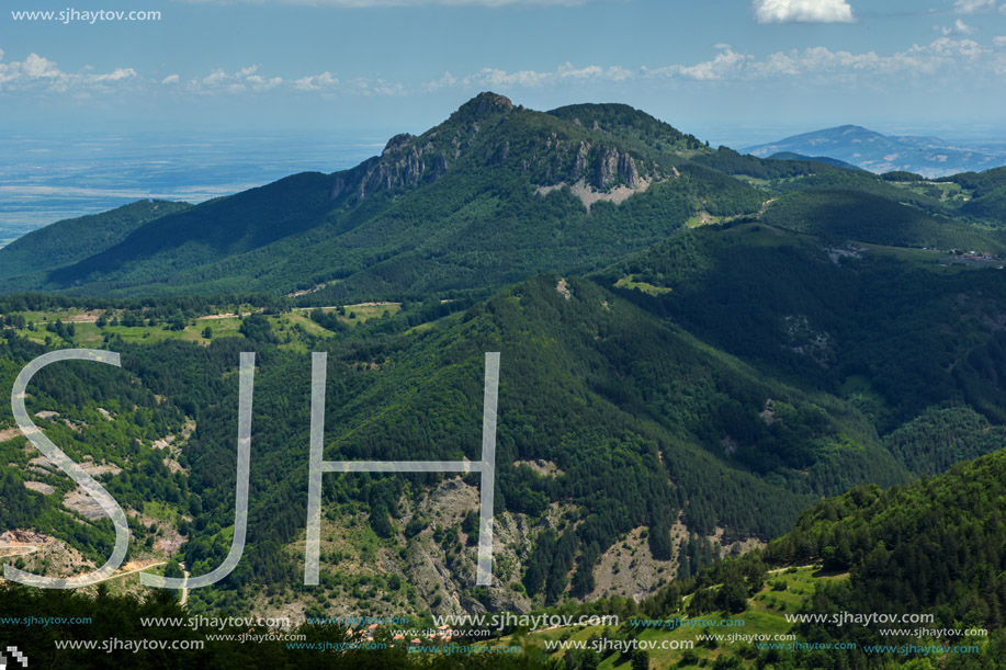 Amazing landscape of Green Hills near Krastova gora (Cross Forest) in Rhodope Mountains, Plovdiv region, Bulgaria