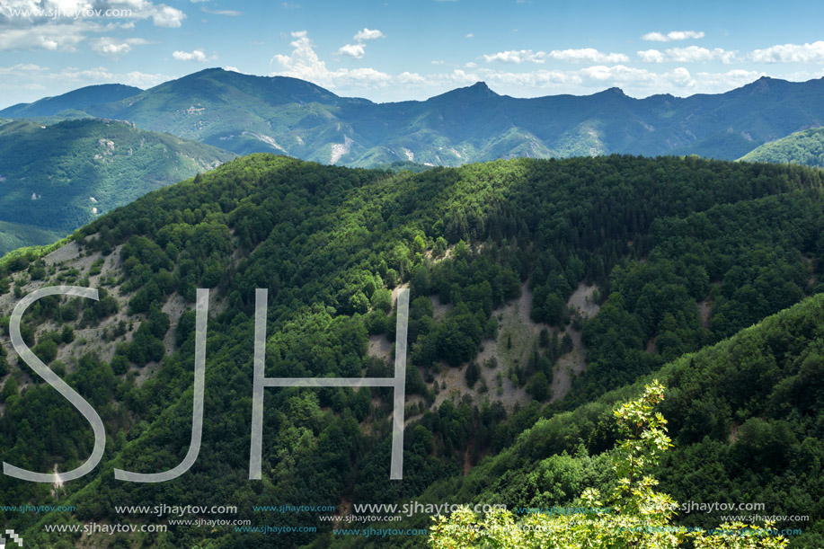 Amazing landscape of Green Hills near Krastova gora (Cross Forest) in Rhodope Mountains, Plovdiv region, Bulgaria