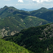 Amazing landscape of Green Hills near Krastova gora (Cross Forest) in Rhodope Mountains, Plovdiv region, Bulgaria