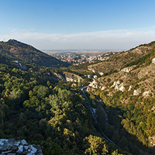 ASENOVGRAD, BULGARIA - OCTOBER 1, 2016: Panorama of town of Asenovgrad from Asen"s Fortress,  Plovdiv Region, Bulgaria