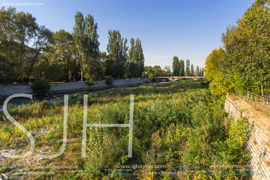 ASENOVGRAD, BULGARIA - OCTOBER 1, 2016: The Chepelare River at town of Asenovgrad, Plovdiv Region, Bulgaria