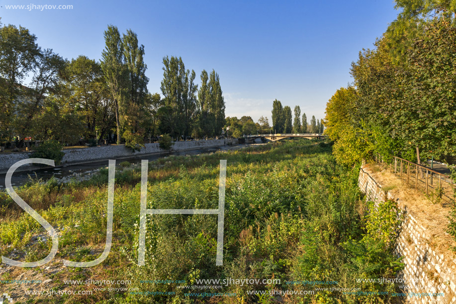 ASENOVGRAD, BULGARIA - OCTOBER 1, 2016: The Chepelare River at town of Asenovgrad, Plovdiv Region, Bulgaria