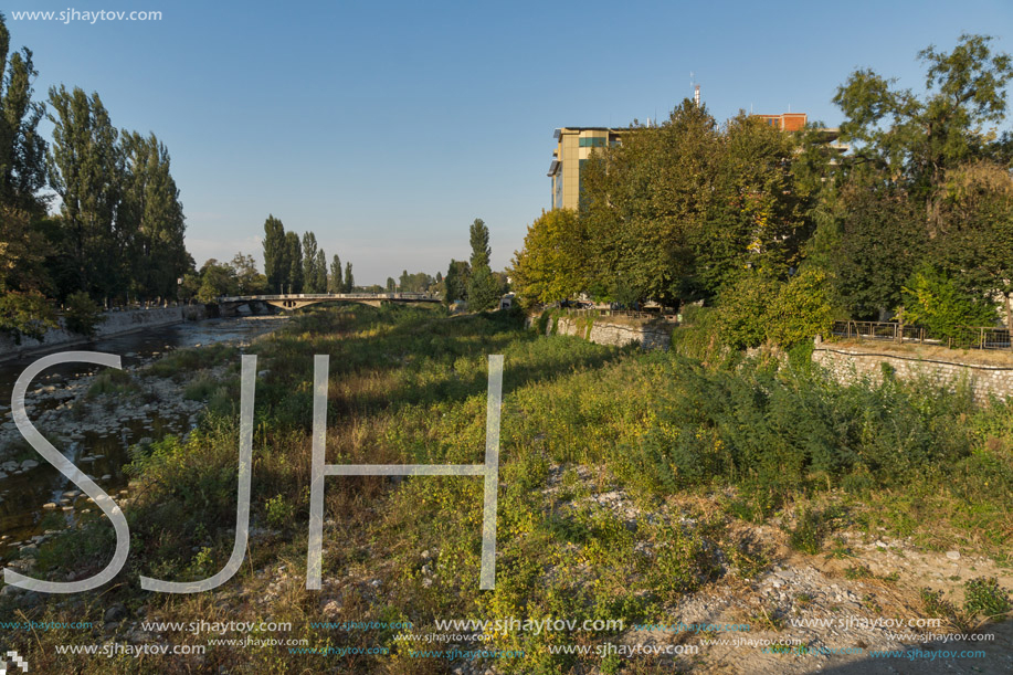 ASENOVGRAD, BULGARIA - OCTOBER 1, 2016: The Chepelare River at town of Asenovgrad, Plovdiv Region, Bulgaria