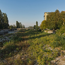 ASENOVGRAD, BULGARIA - OCTOBER 1, 2016: The Chepelare River at town of Asenovgrad, Plovdiv Region, Bulgaria