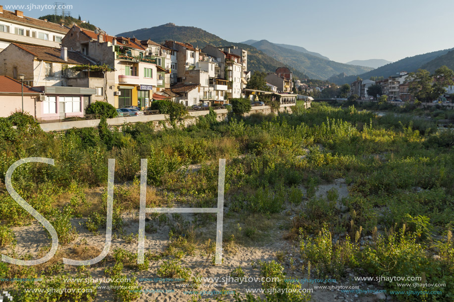 ASENOVGRAD, BULGARIA - OCTOBER 1, 2016: The Chepelare River at town of Asenovgrad, Plovdiv Region, Bulgaria