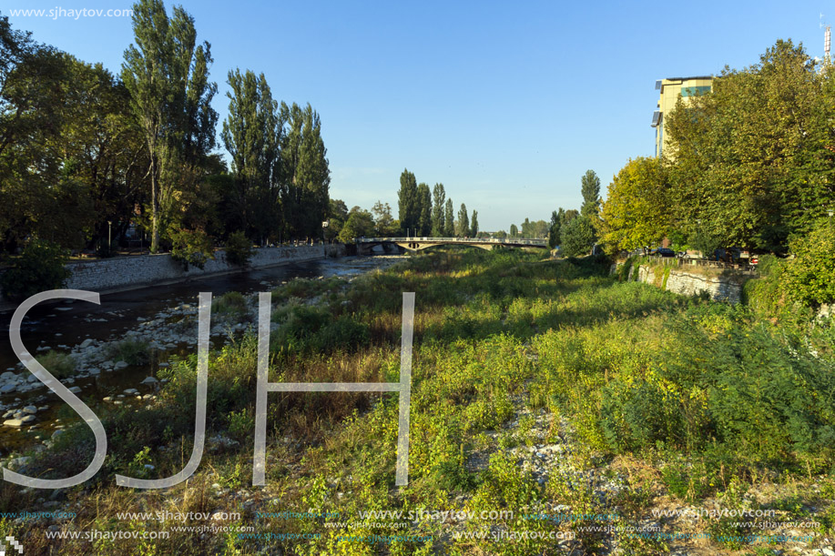 ASENOVGRAD, BULGARIA - OCTOBER 1, 2016: The Chepelare River at town of Asenovgrad, Plovdiv Region, Bulgaria