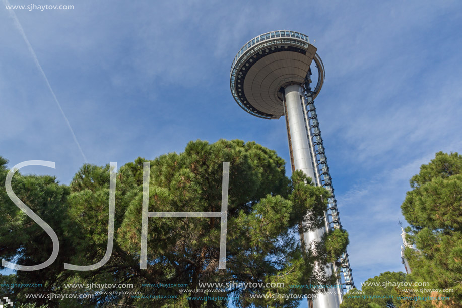 MADRID, SPAIN - JANUARY 23, 2018: Lighthouse of Moncloa in City of Madrid, Spain