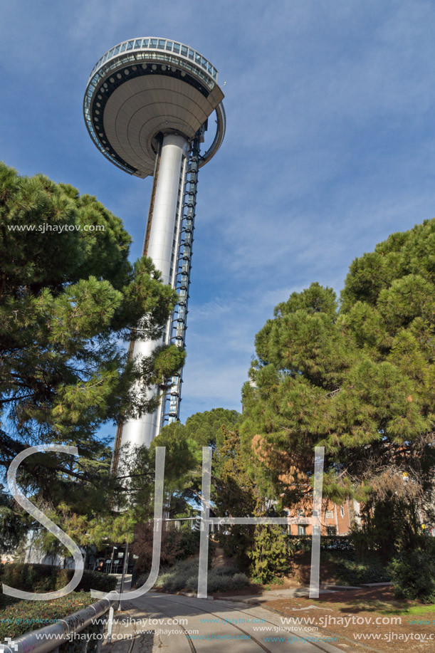 MADRID, SPAIN - JANUARY 23, 2018: Lighthouse of Moncloa in City of Madrid, Spain