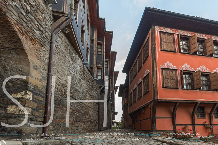 PLOVDIV, BULGARIA - MAY 24, 2018: Night photo of Hisar Kapia - Ancient gate in Plovdiv old town, Bulgaria