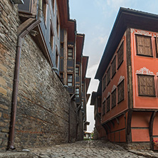 PLOVDIV, BULGARIA - MAY 24, 2018: Night photo of Hisar Kapia - Ancient gate in Plovdiv old town, Bulgaria