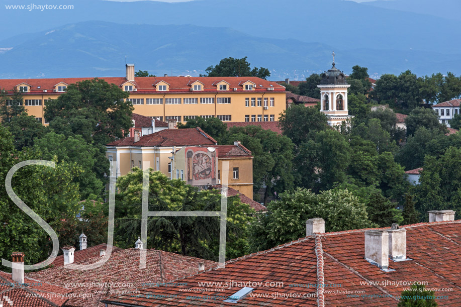 PLOVDIV, BULGARIA - MAY 24, 2018: Amazing Night Panorama to City of Plovdiv from Nebet Tepe hill, Bulgaria