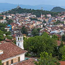 PLOVDIV, BULGARIA - MAY 24, 2018: Amazing Night Panorama to City of Plovdiv from Nebet Tepe hill, Bulgaria
